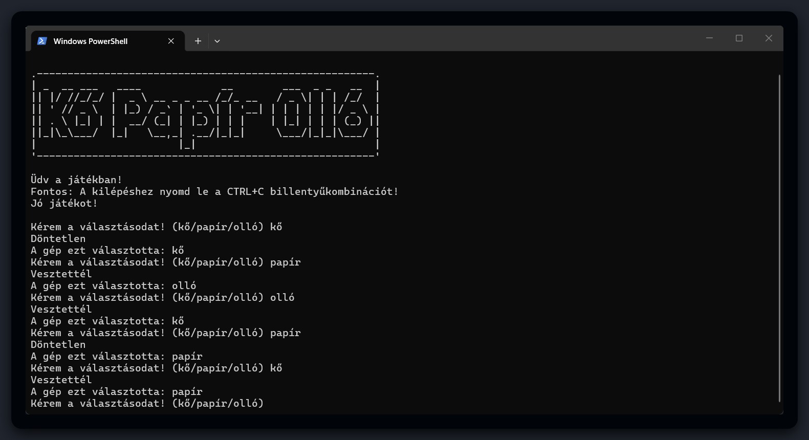 Kő-Papír-Olló játék